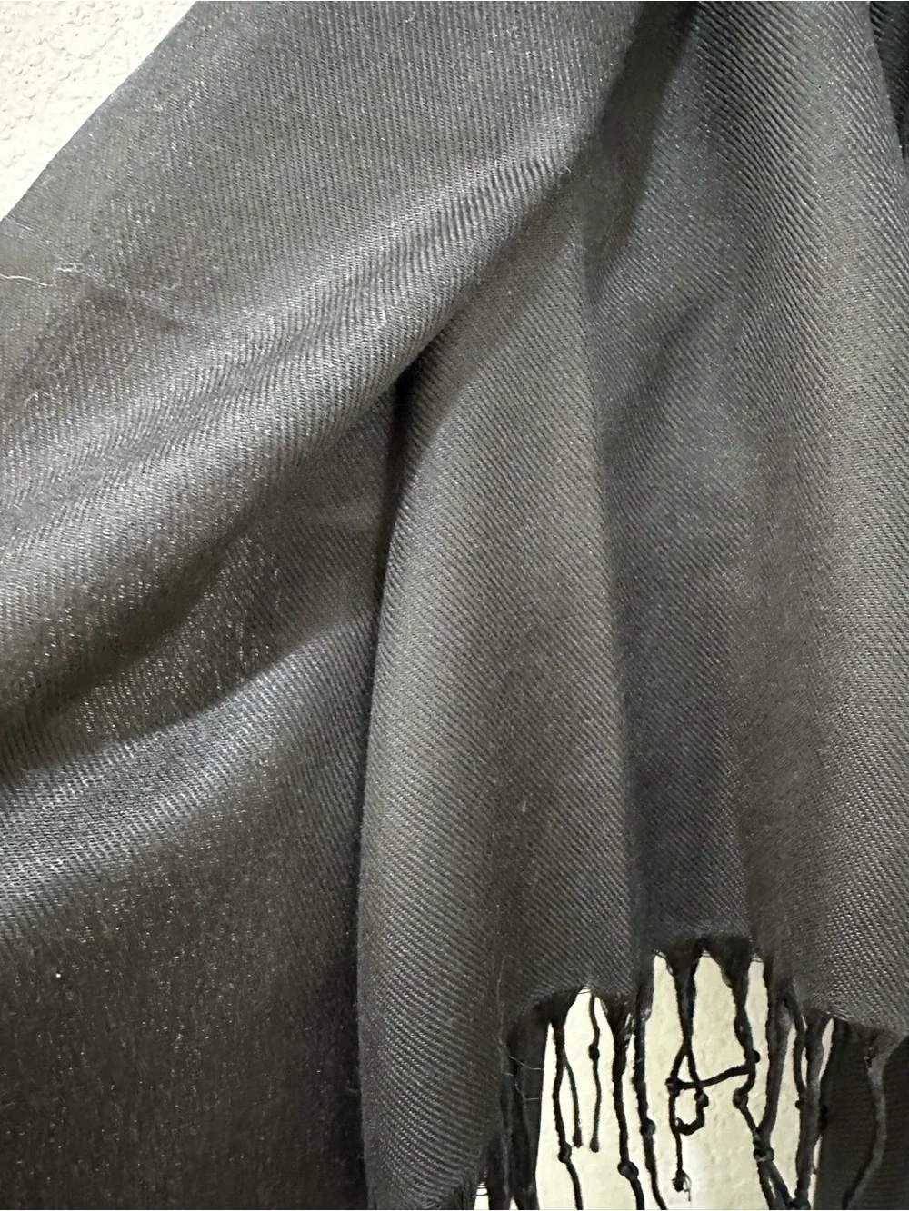 Unisex US BAYS Black Viscose Fringe Pashmina Shawl Wrap Scarf
